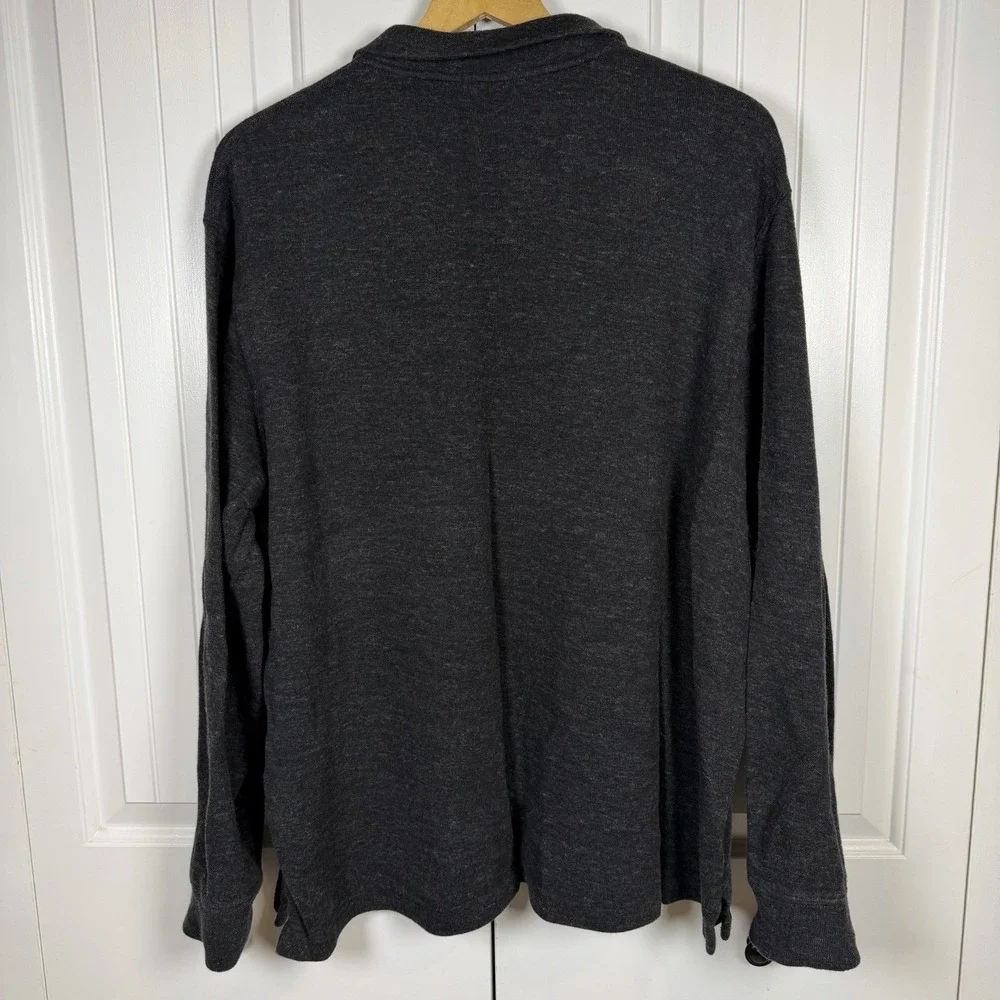 Polo Ralph Lauren Men's 1/4 Zip Sweater Estate Rib Size Large Grey Designer